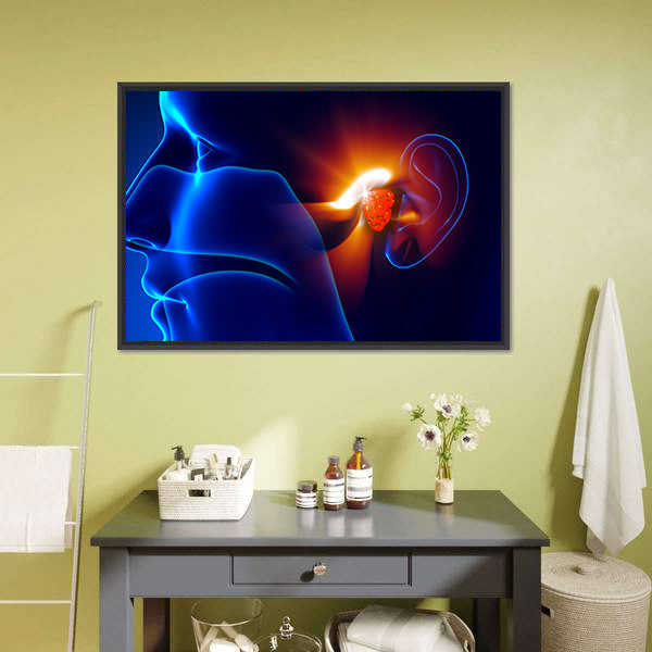 Inner Ear Pain Illustration Canvas Wall Art