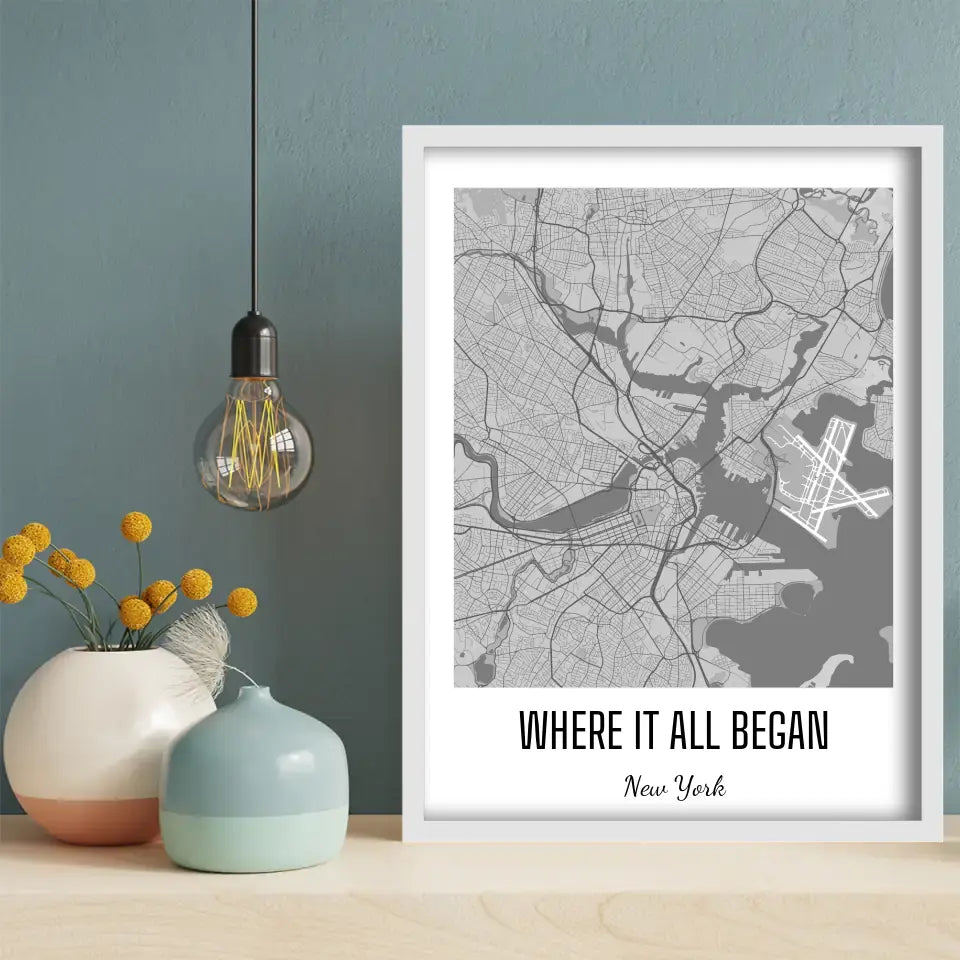 Where It All Began Map Canvas Wall Art