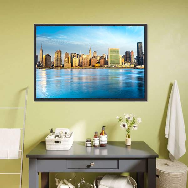 Midtown Manhattan Skyline at Golden Hour Canvas Wall Art