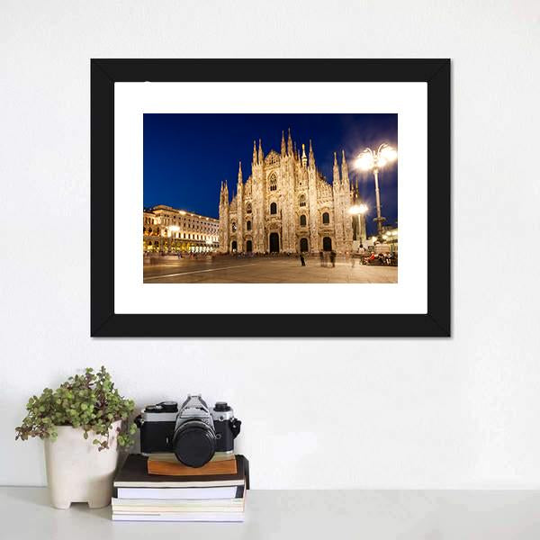 Milan Cathedral At Night Canvas Wall Art
