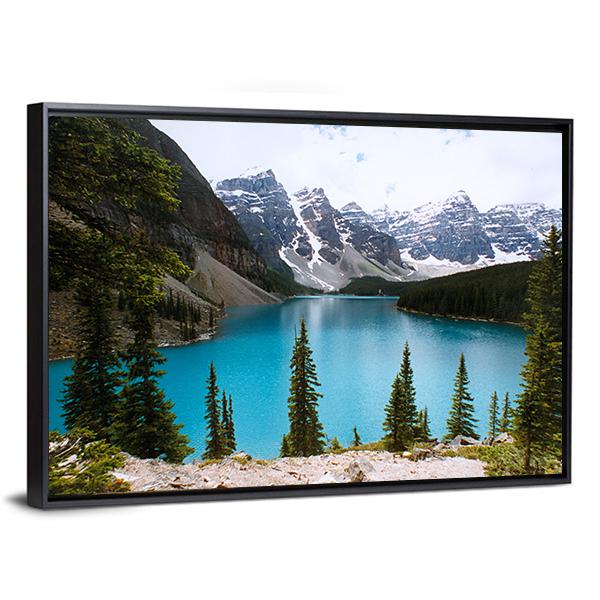 Moraine Lake Turquoise Mountain Landscape Canvas Wall Art