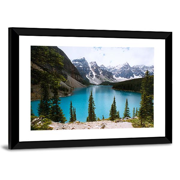 Moraine Lake Turquoise Mountain Landscape Canvas Wall Art