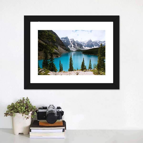 Moraine Lake Turquoise Mountain Landscape Canvas Wall Art