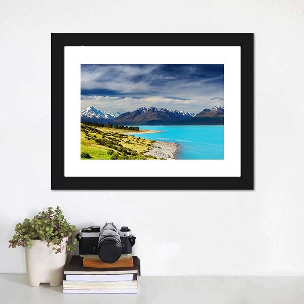 Mount Cook And Pukaki Lake Canvas Wall Art
