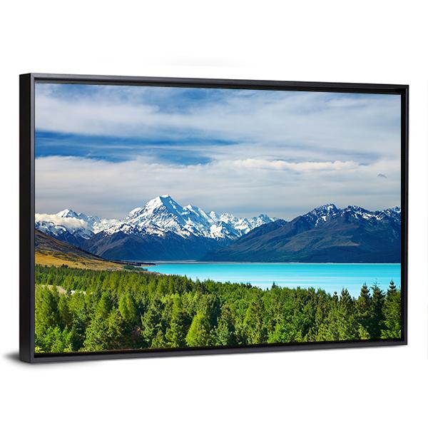 Mount Cook and Lake Pukaki Canvas Wall Art