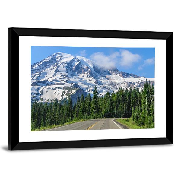 Mount Rainier Road Canvas Wall Art