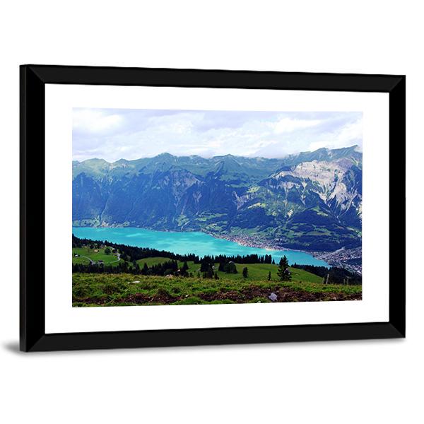 Turquoise Mountain Lake Landscape Canvas Wall Art