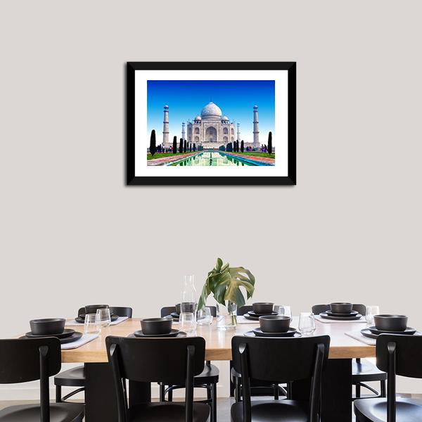 Taj Mahal Reflecting Pool and Gardens Canvas Wall Art