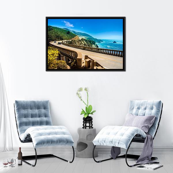 Bixby Creek Bridge and Coastal Rock Arch Canvas Wall Art