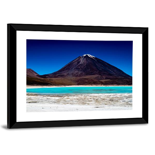 Bolivia Lagoon with Snow-capped Volcano Canvas Wall Art