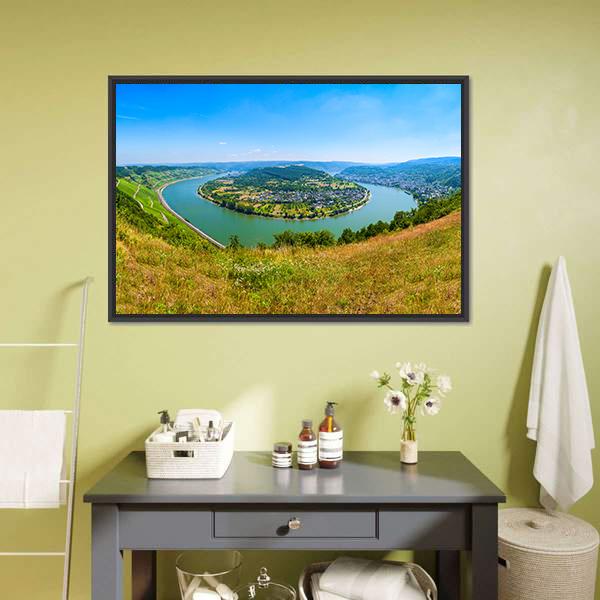 Boppard Horseshoe Bend with Vineyards Canvas Wall Art