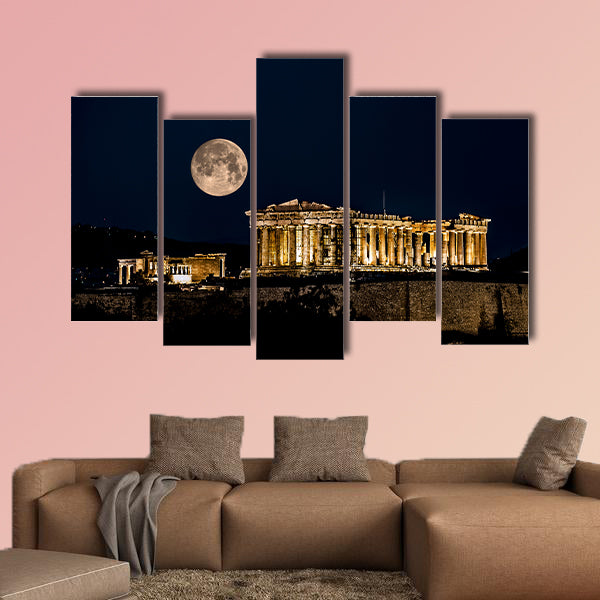 Parthenon at Night, Athens Canvas Wall Art