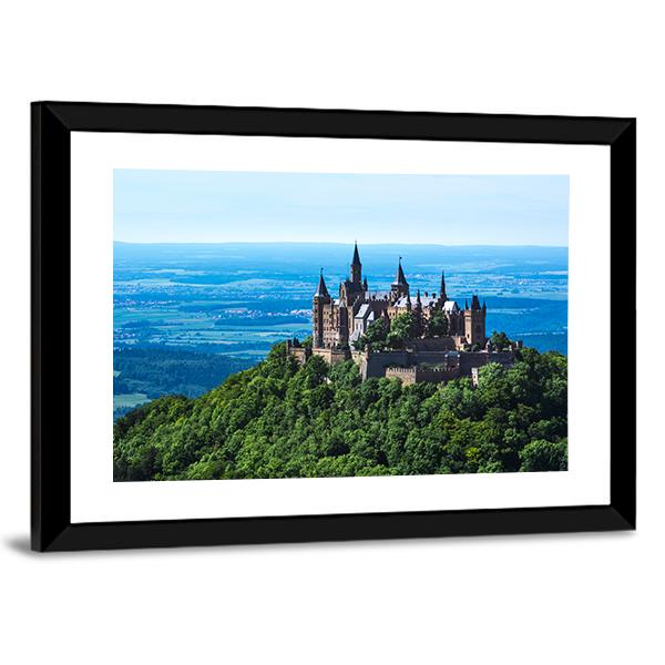 Hohenzollern Castle on Forested Hill Canvas Wall Art