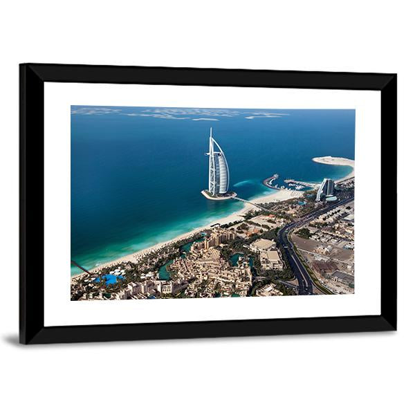 Burj Al Arab Aerial View Canvas Wall Art