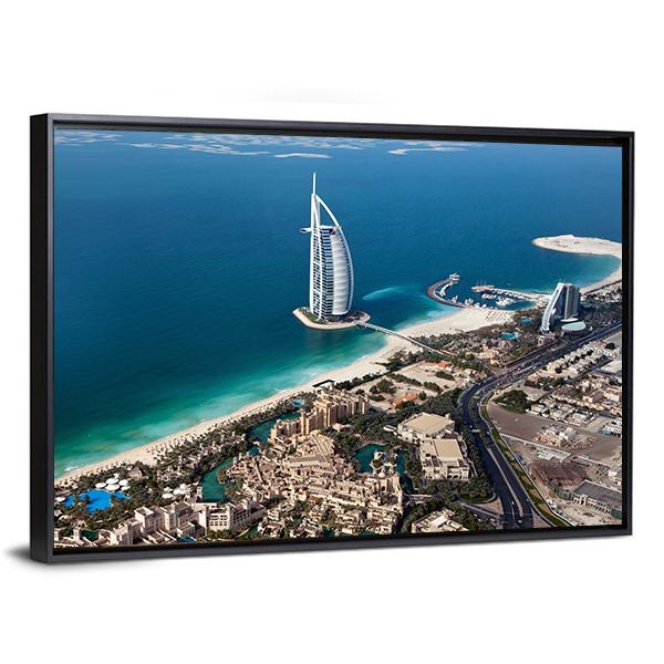 Burj Al Arab Aerial View Canvas Wall Art