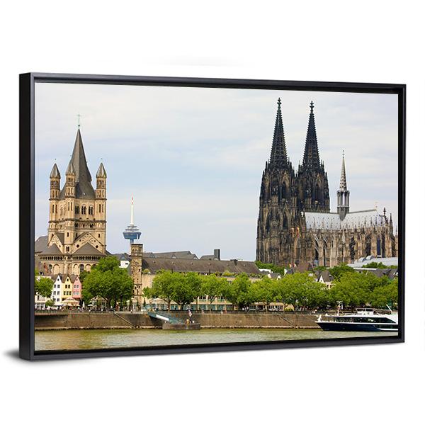 Cologne Cathedral and the Rhine River Canvas Wall Art