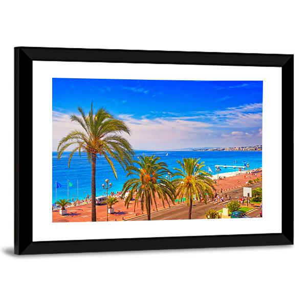 French Seaside Promenade Canvas Wall Art