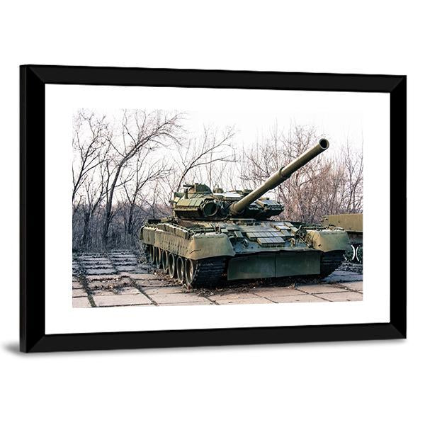 Green Military Tank Canvas Wall Art