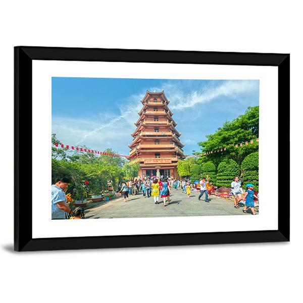Ho Chi Minh City Pagoda Courtyard Canvas Wall Art