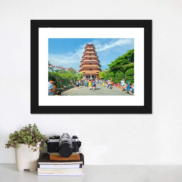 Ho Chi Minh City Pagoda Courtyard Canvas Wall Art