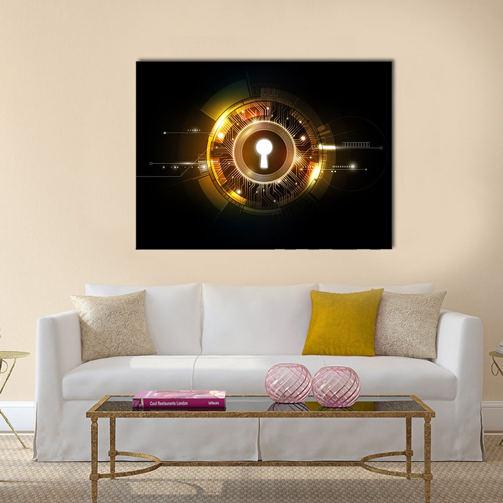 Glowing Keyhole Abstract Canvas Wall Art
