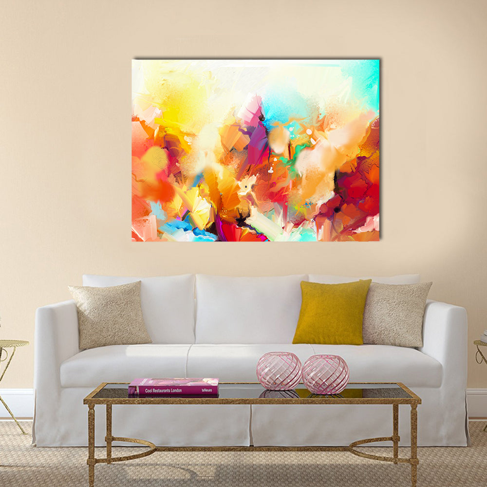 Colorful Abstract Flowers Canvas Wall Art
