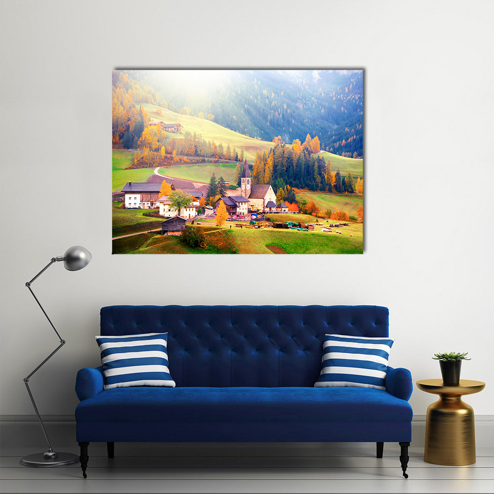 Santa Maddalena Village at Sunrise Canvas Wall Art