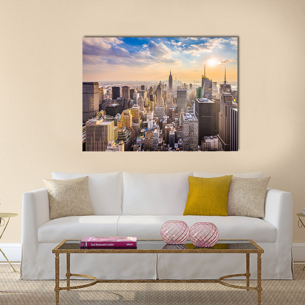Manhattan Skyline with Empire State Building Canvas Wall Art