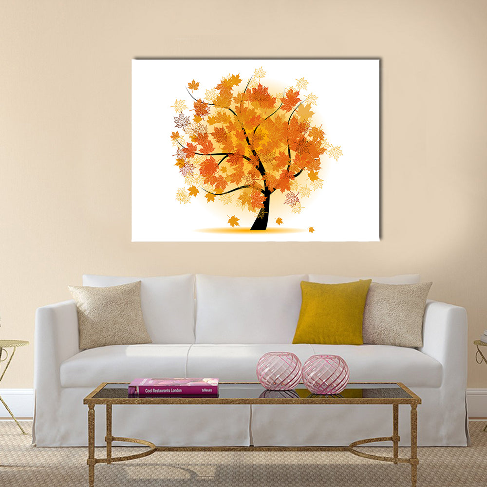 Maple Tree In Autumn Canvas Wall Art