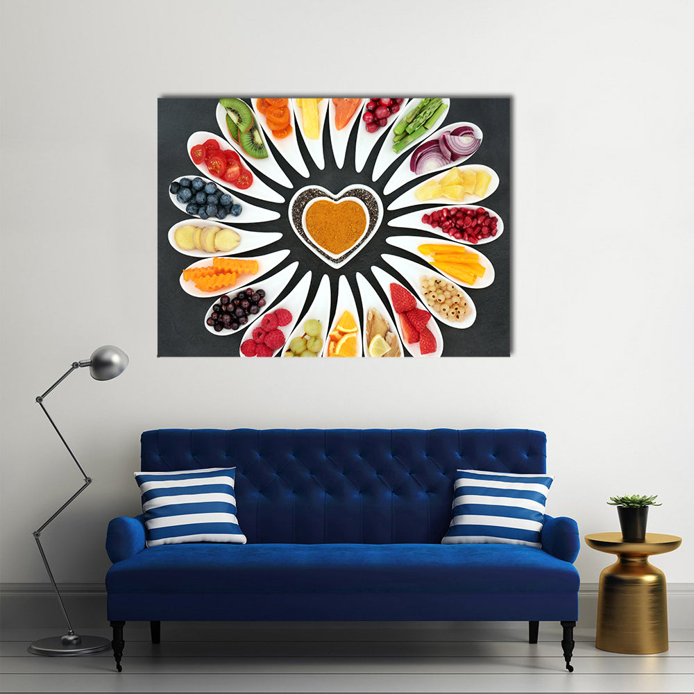 Healthy Heart Food Canvas Wall Art