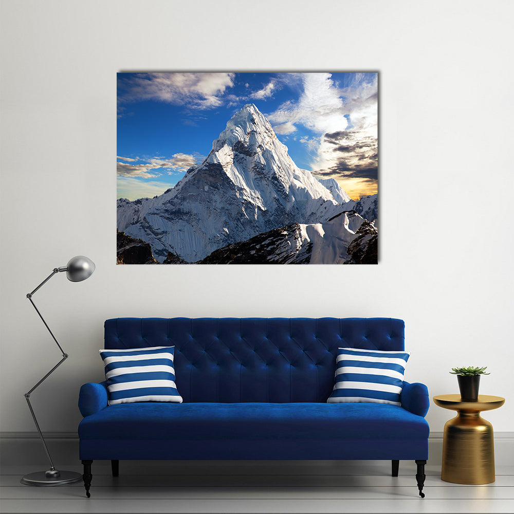 Evening View Of Ama Dablam In Nepal Canvas Wall Art