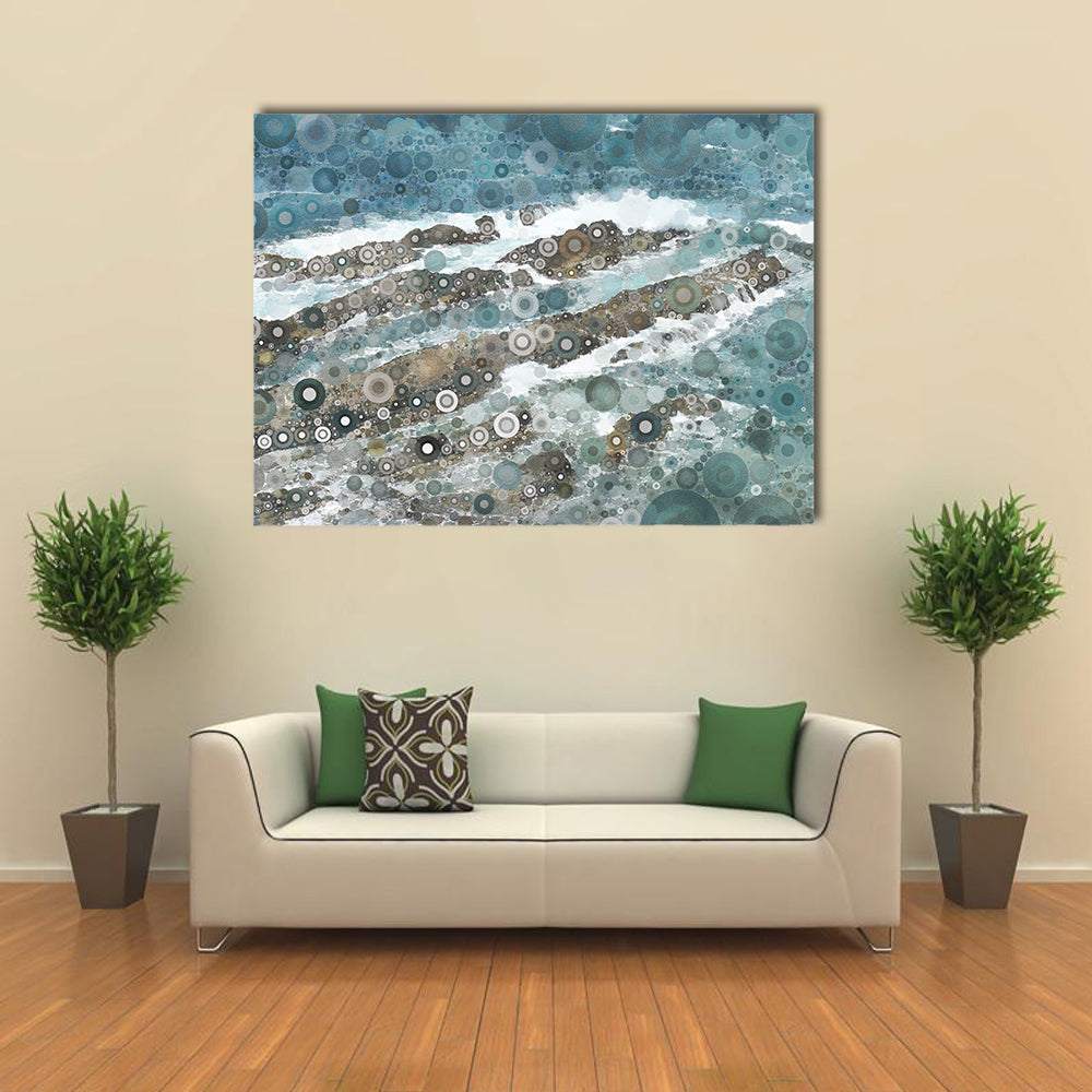 Mosaic Ocean Wave Texture Canvas Wall Art