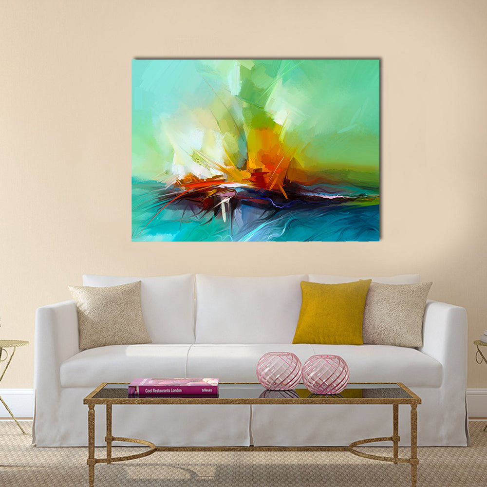 Stormy River Abstract Canvas Wall Art