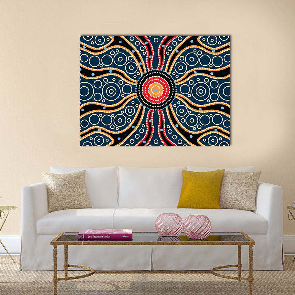 Blue Mandala Connection Canvas Wall Art