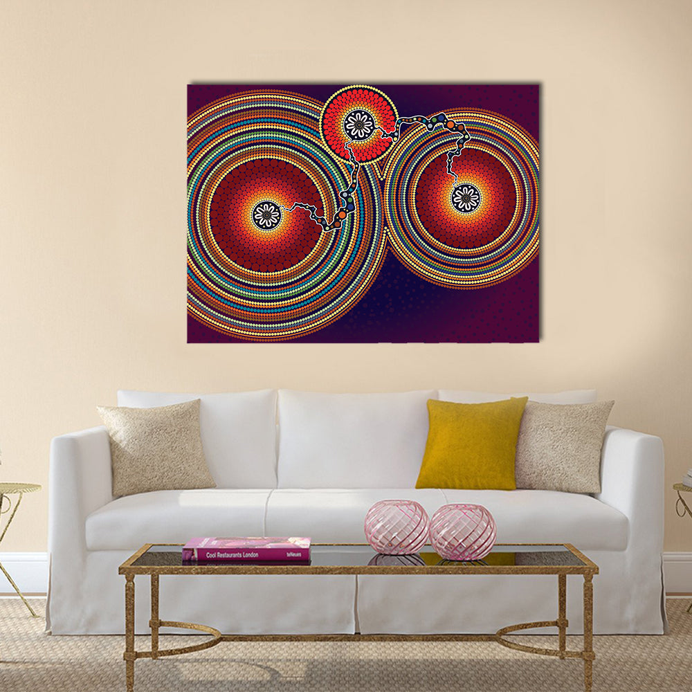 Aboriginal Dot Mandala Connection Canvas Wall Art
