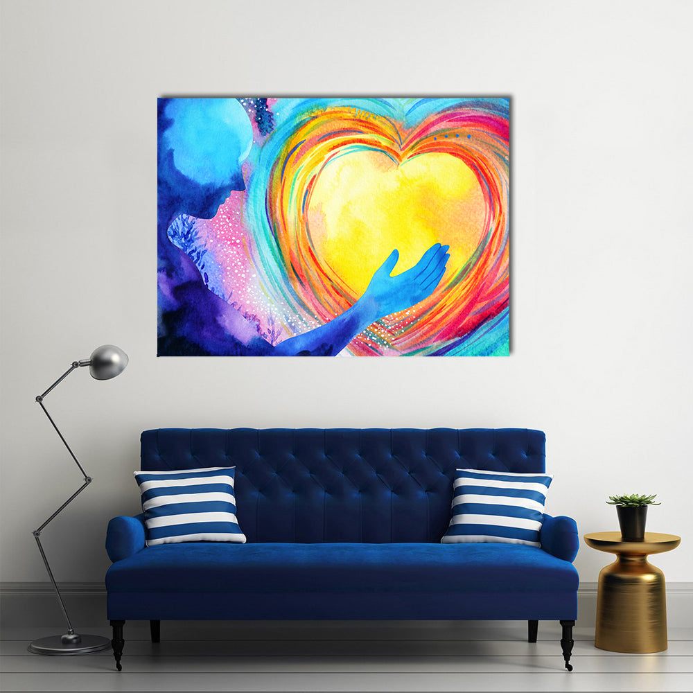 Human And Love Spirit Concept Canvas Wall Art