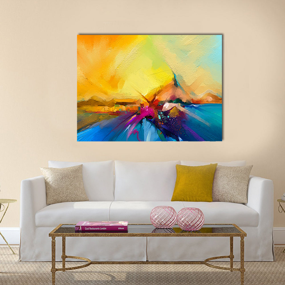Sail on Sea Abstract Landscape Canvas Wall Art