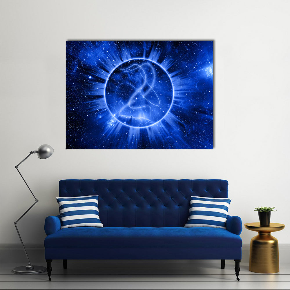 Mystical Celestial Circle Abstract Canvas Wall Art