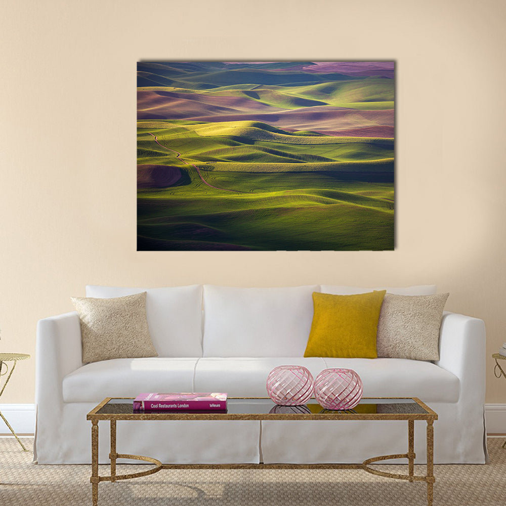 Palouse Rolling Hills at Golden Hour Canvas Wall Art