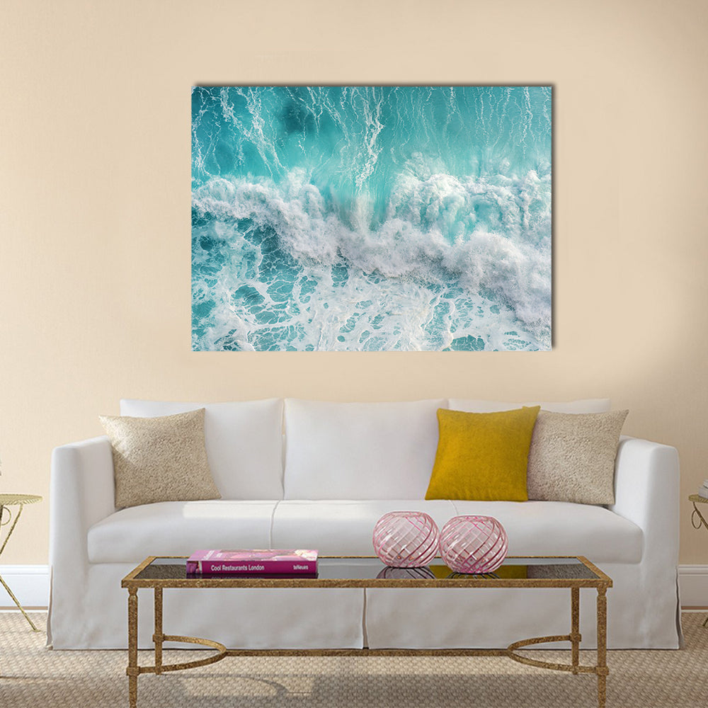 Aerial View Of The Ocean Wave Canvas Wall Art