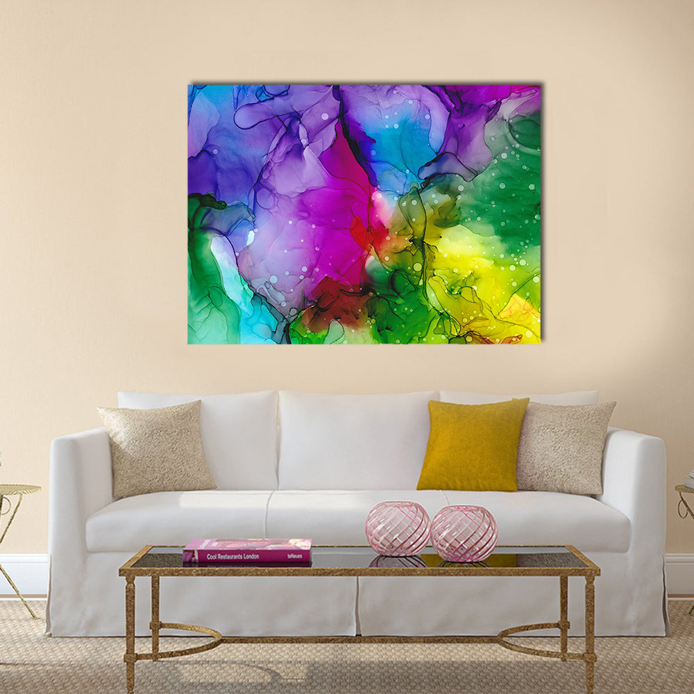 Colorful Alcohol Ink Abstract Canvas Wall Art