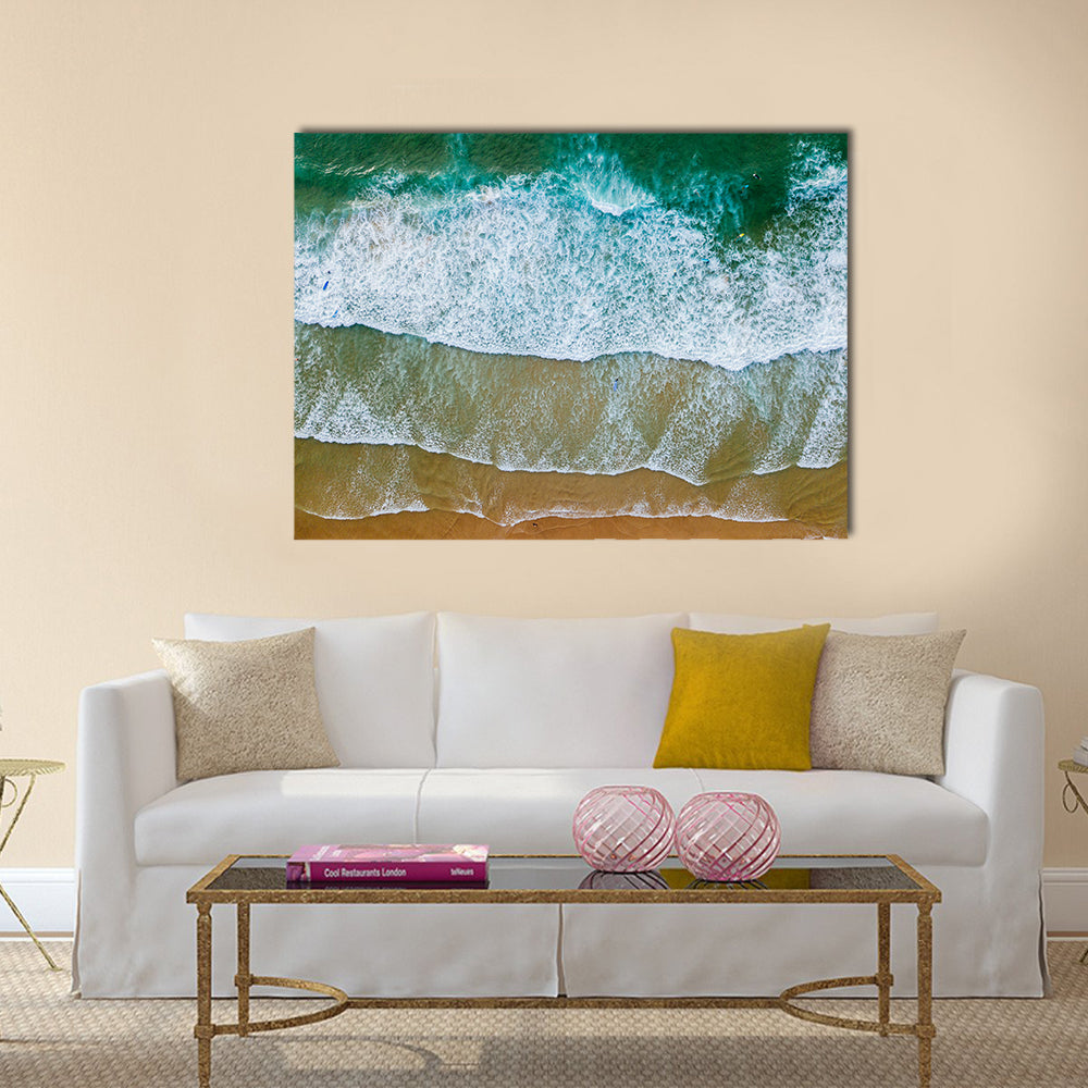 Sandy Beach Shore In Portugal Canvas Wall Art