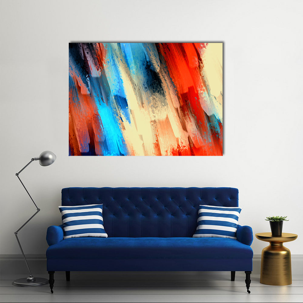 Dynamic Diagonal Brushstrokes Oil Painting Canvas Wall Art