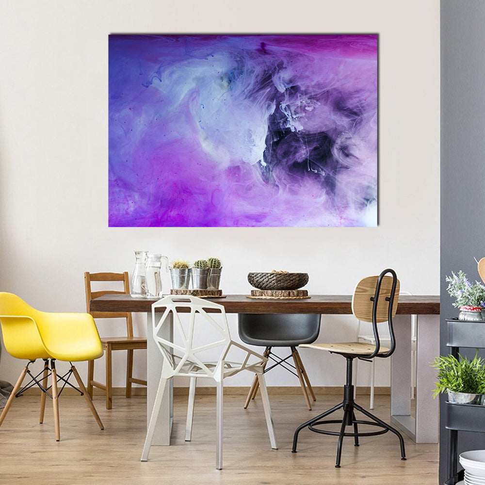 Purple Flowing Paint Canvas Wall Art