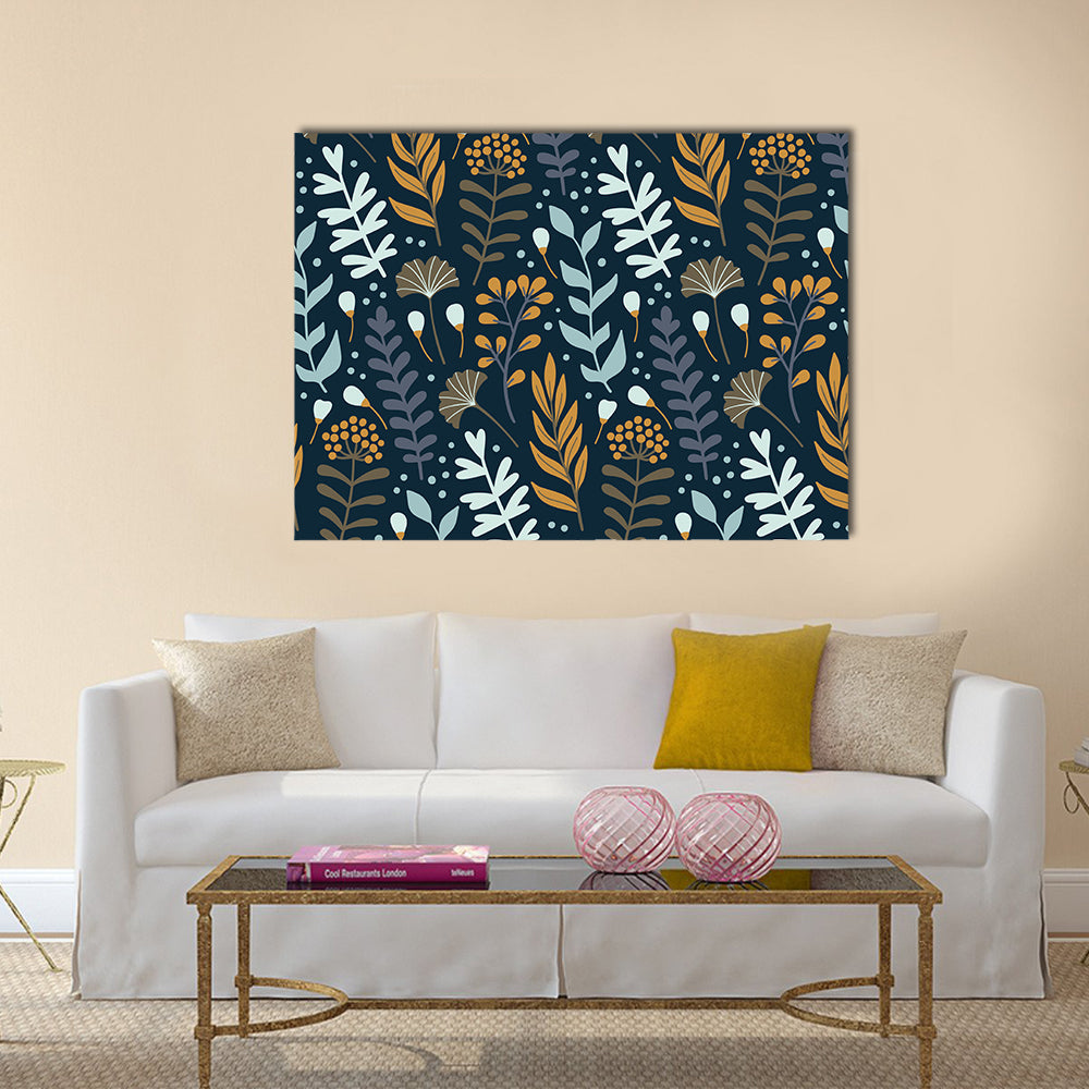 Wild Floral Elements Canvas Wall Art