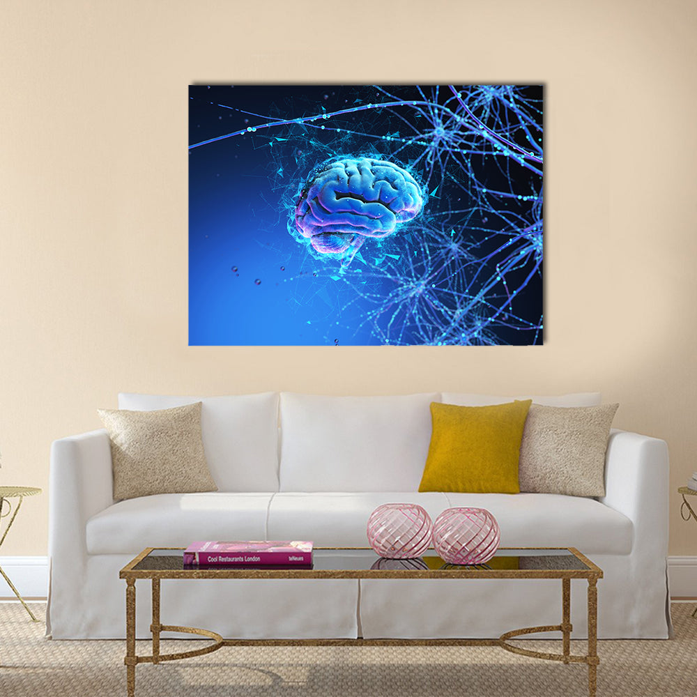3D Human Brain Canvas Wall Art