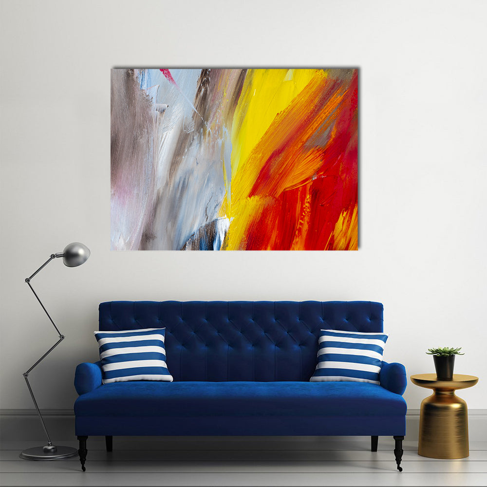Textured Multicolored Abstract Painting Canvas Wall Art