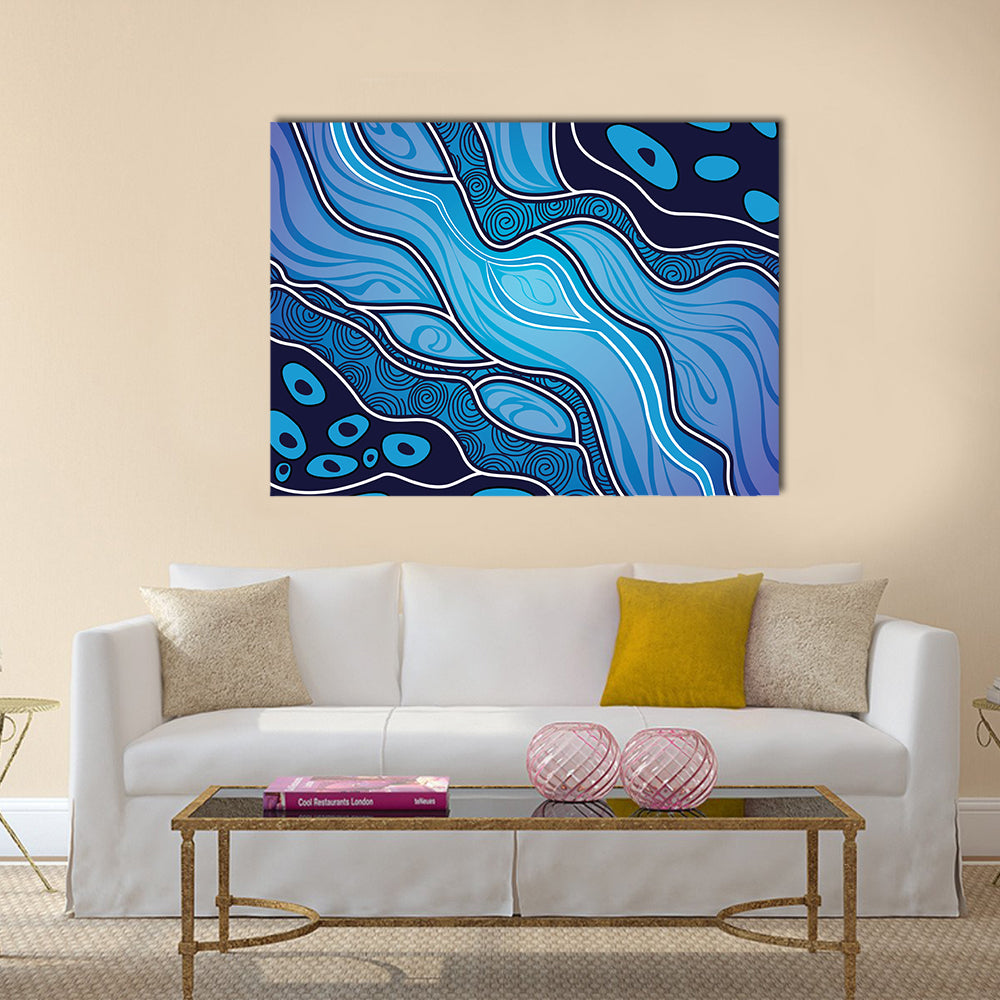 Aboriginal River Abstract Canvas Wall Art