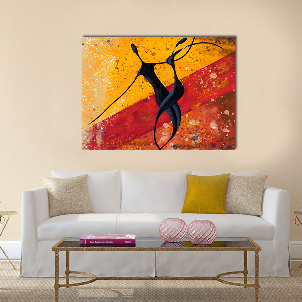 African Couple Dance Canvas Wall Art