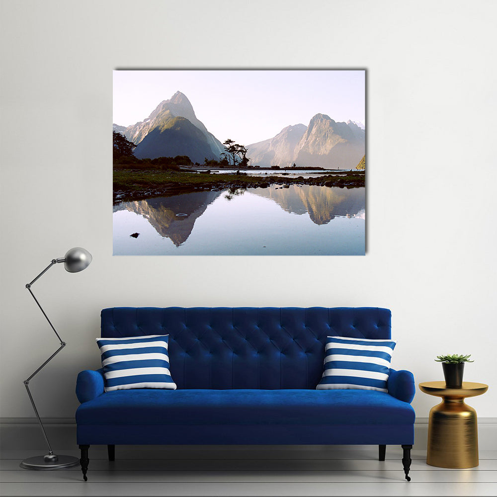 Milford Sound Early Morning Reflection Canvas Wall Art